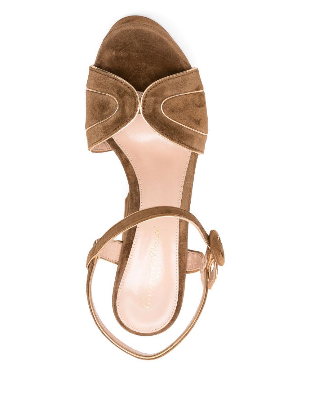 Gianvito Rossi Women Suede Heeled Sandals With A 125 Mm Platform In Brown