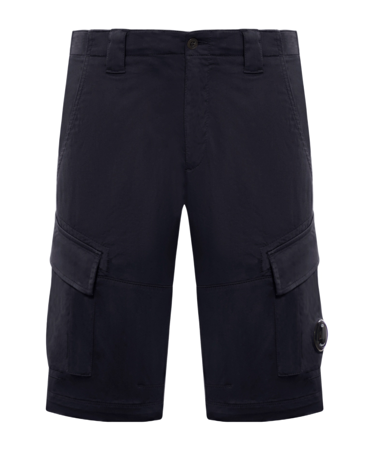 C.p. Company Cp Company Stretch Cotton Satin Cargo Shorts In Black