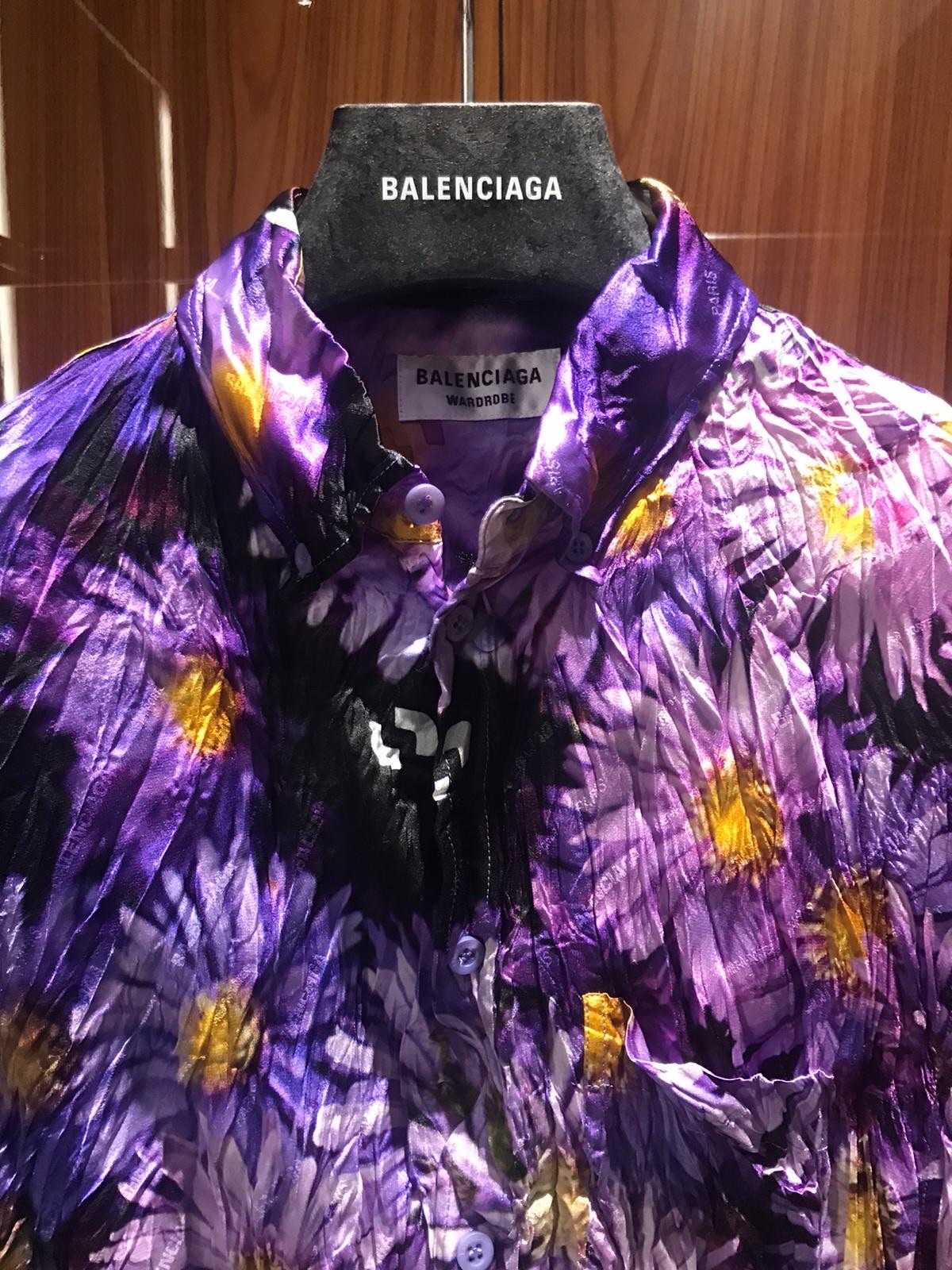 【2024A/W新作★送料無料】 Balenciaga Asters Floral Shutterstock-printed Silk Shirt In トップス