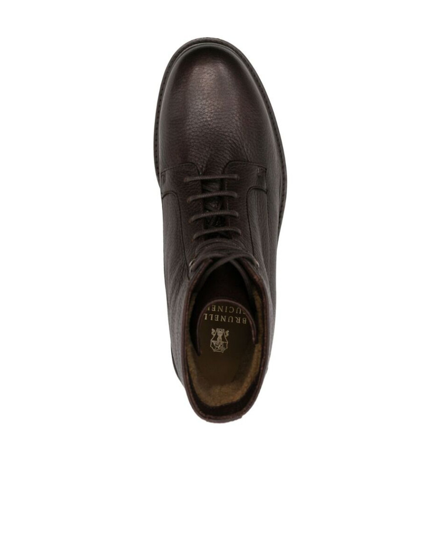 Brunello Cucinelli Leather Ankle Boots In Black