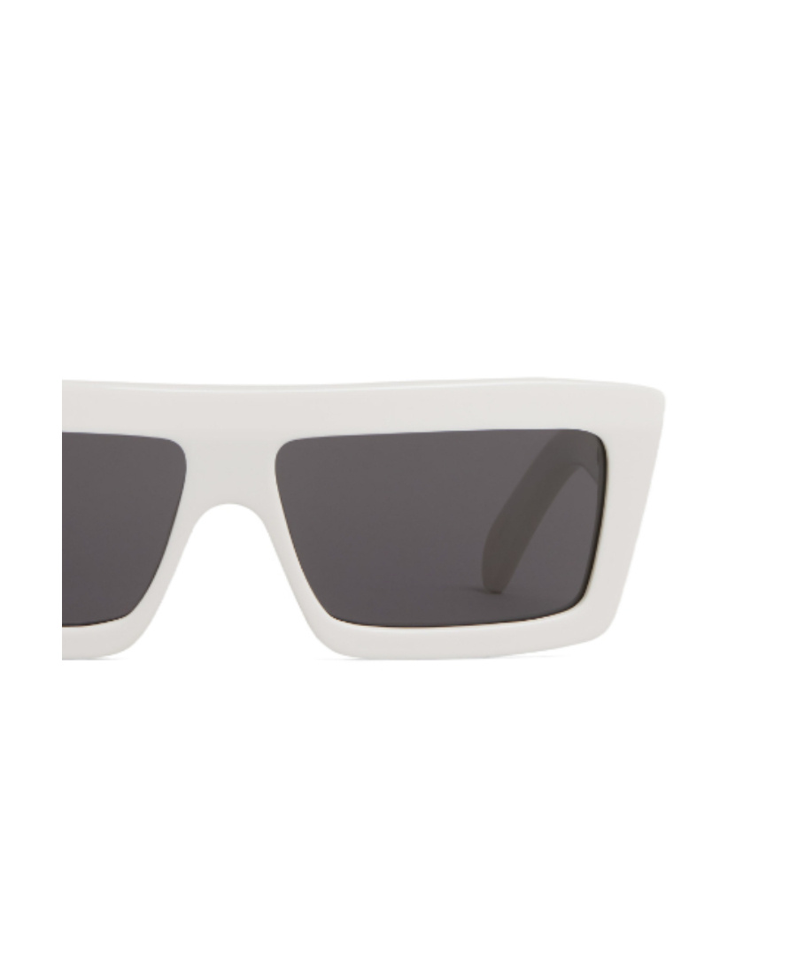 Celine Monochrome 02 Rectangle-frame Acetate Sunglasses In White