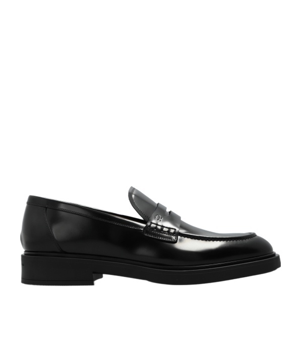 Gianvito Rossi Harris Polished-leather Penny Loafers In Black