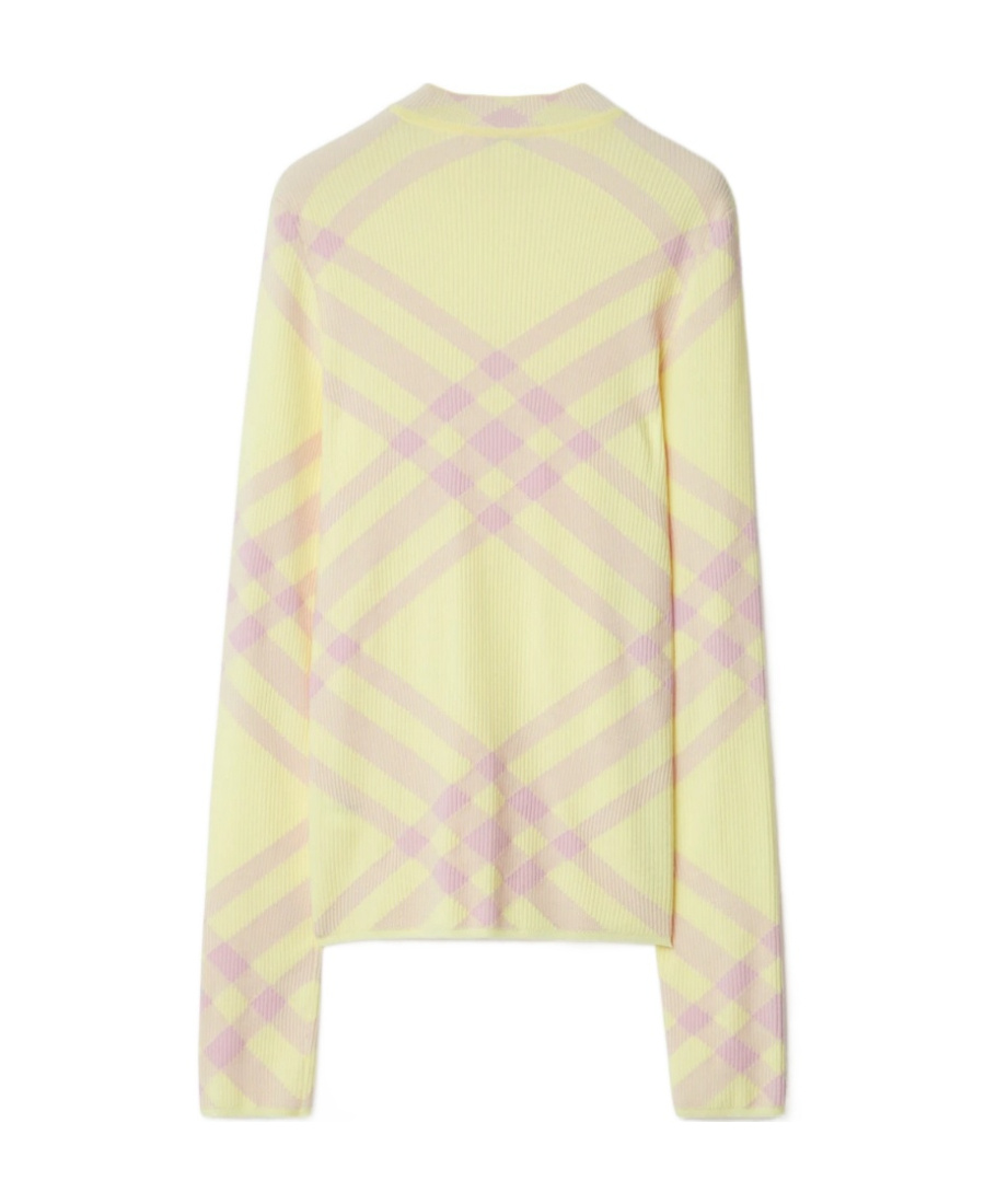 Burberry Check-pattern Ribbed Jumper In Nude