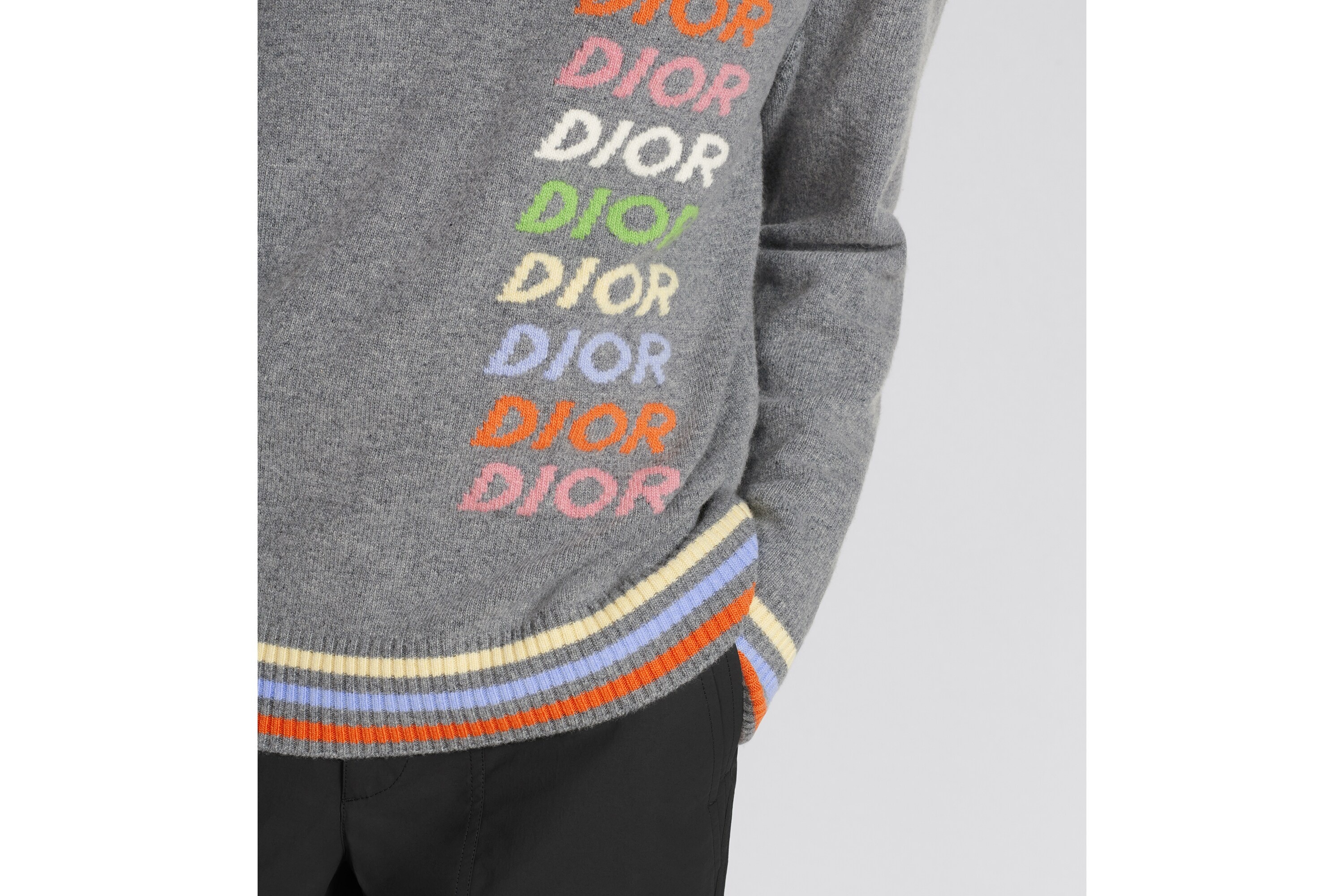 Dior Men Wool And Cashmere Sweater In Gray