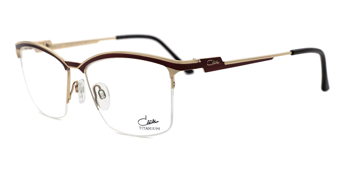 Cazal Square-frame Logo-engraved Glasses In Metallic