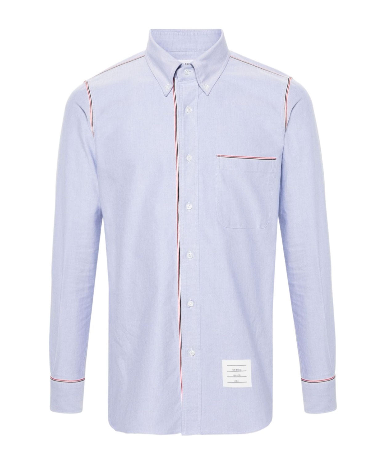 Thom Browne Camicia Button Down Con Finiture In Gros Grain In Blue