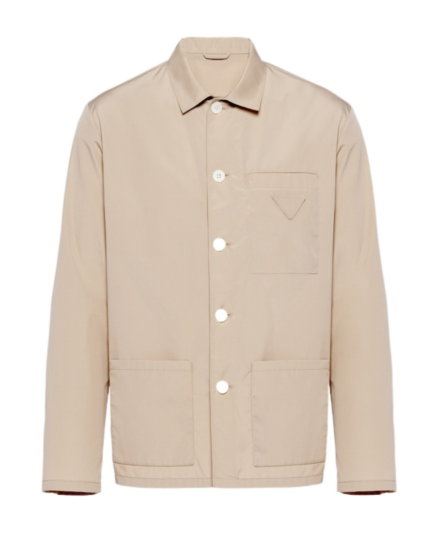Prada Single-breasted Casual Jacket In Beige