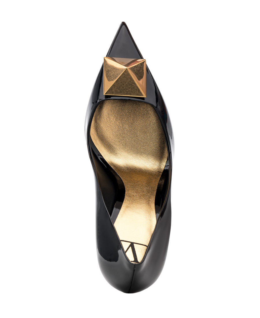 Valentino One Stud 100mm Pointed-toe Pumps In Black
