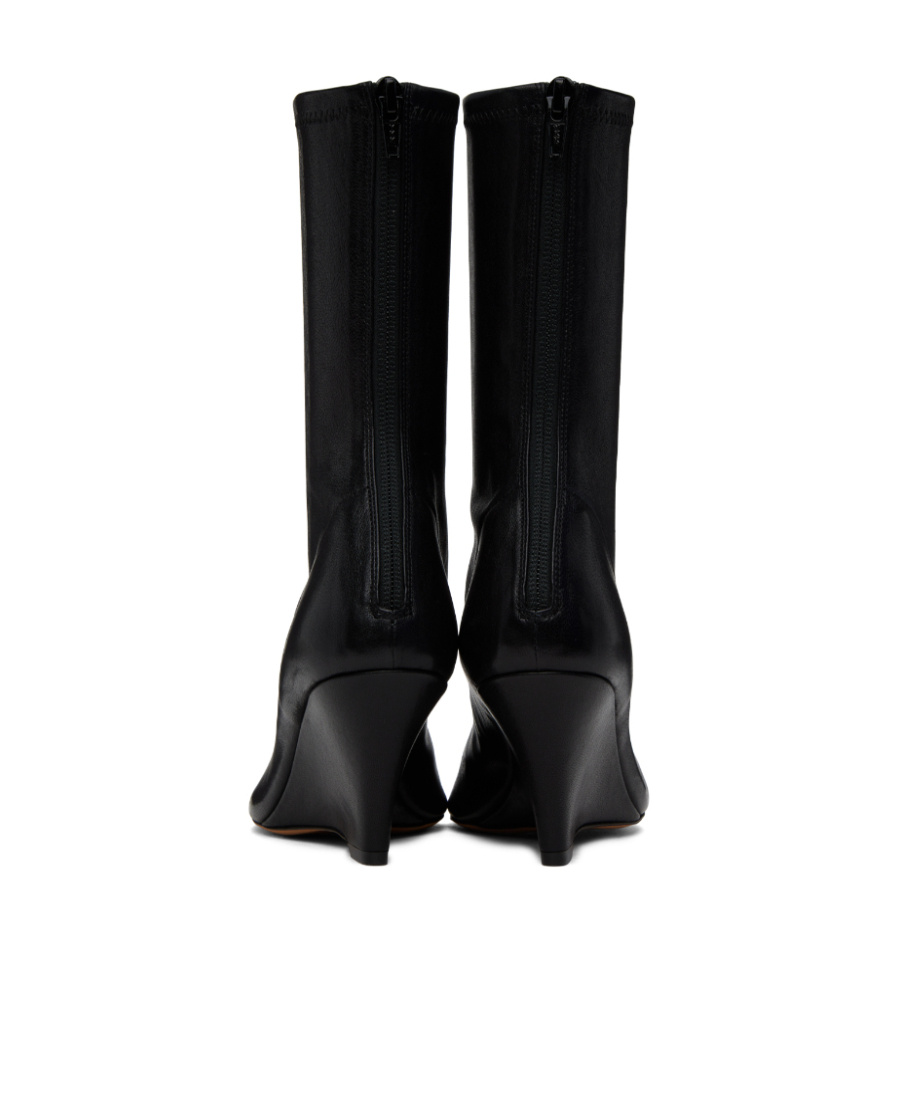 Khaite Rear Zipper Boot In Black