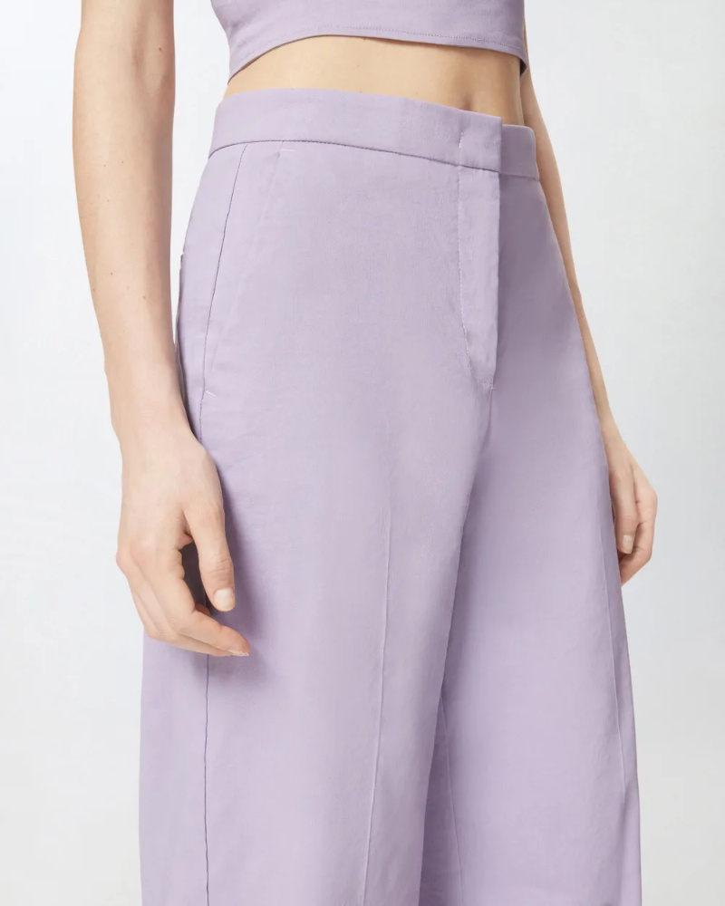 Pinko Woven Palazzo Pants In Purple