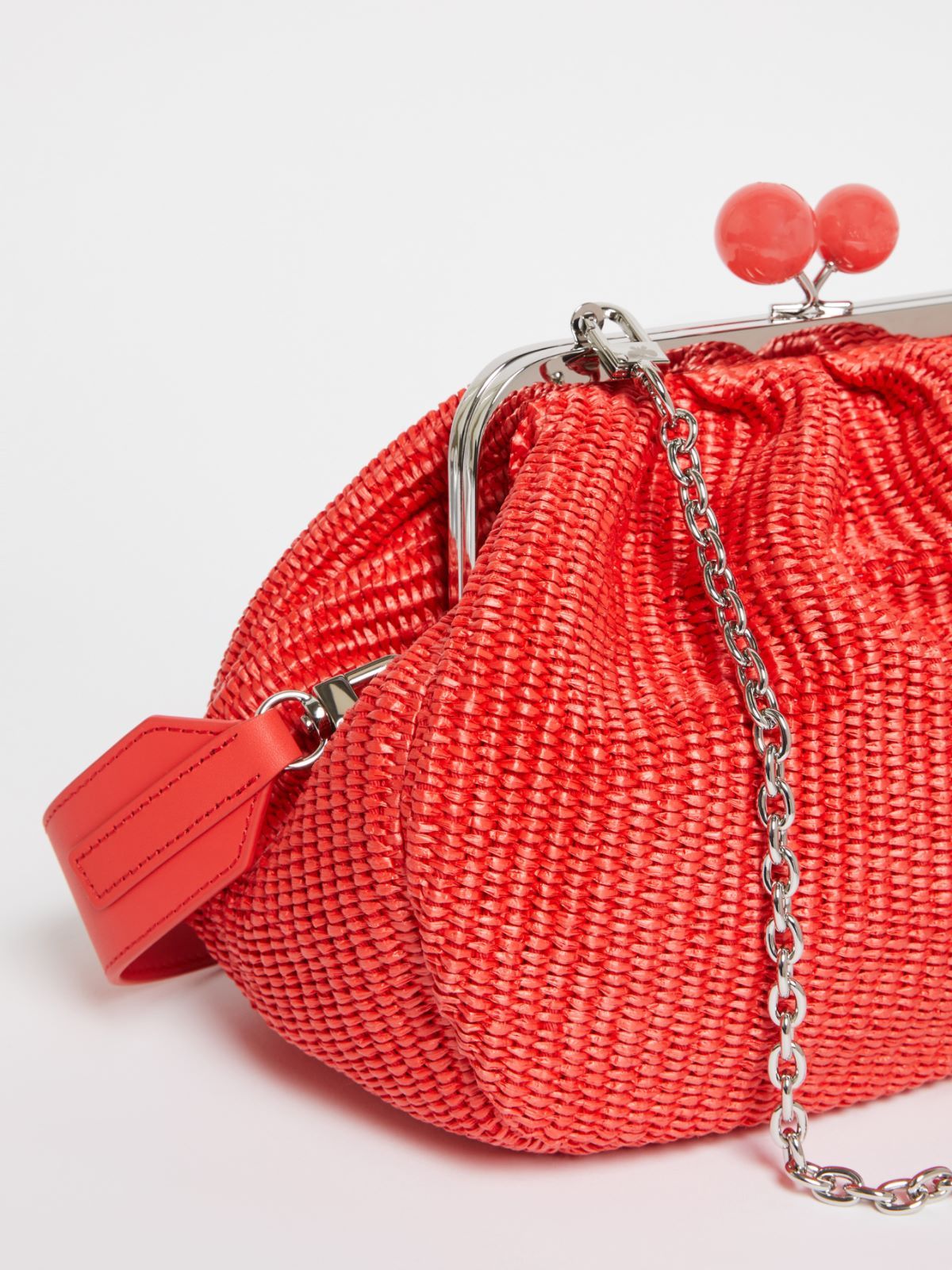 Weekend Max Mara Medium Raffia-effect Pasticcino Bag In Red