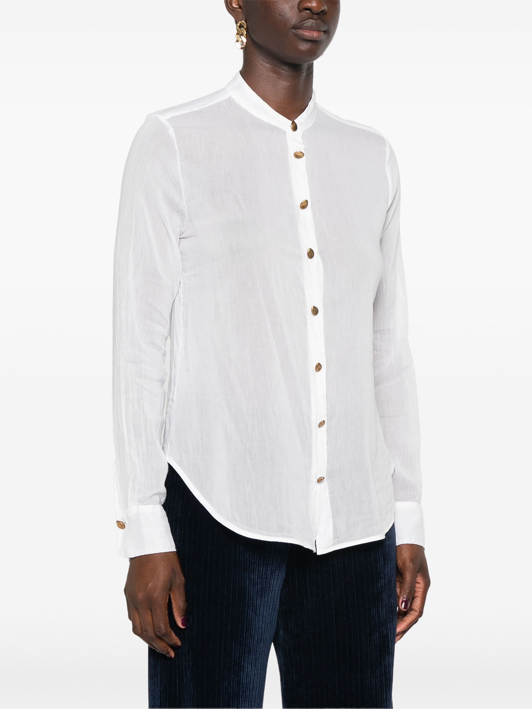 Forte Forte Forte_forte Voile Collar Shirt Sculture Buttons In White