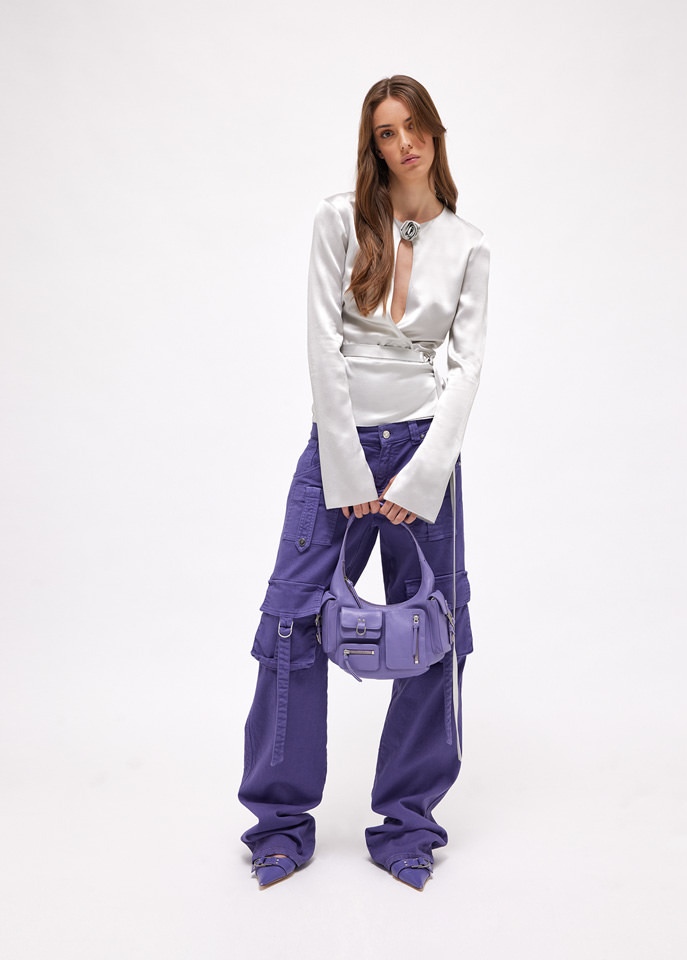 Blumarine Logo Denim Trousers In Blue