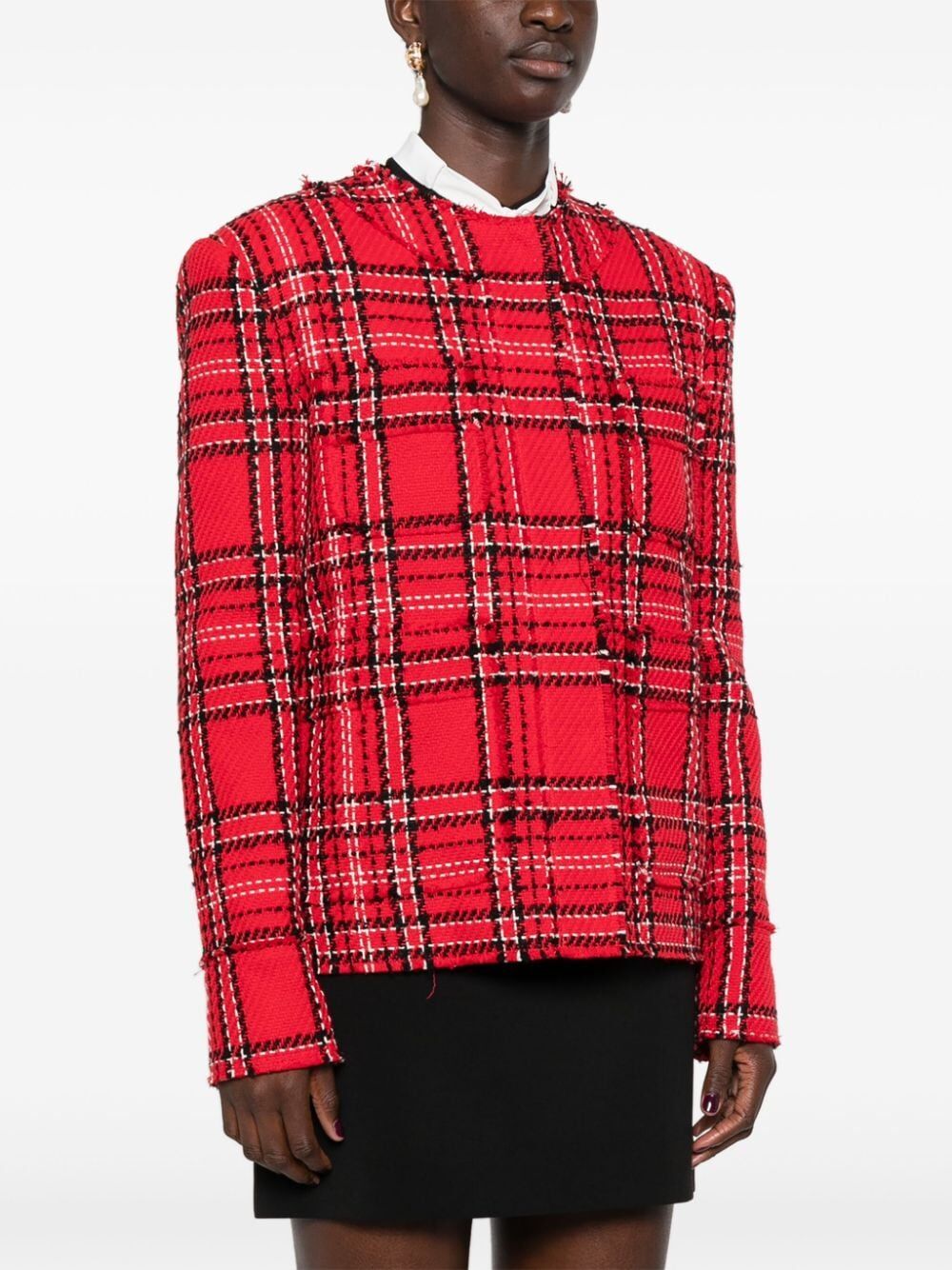 MSGM CHECKED TWEED JACKET