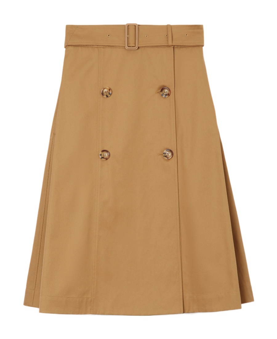 Burberry Baleigh Button-front Belted Midi Skirt In Brown