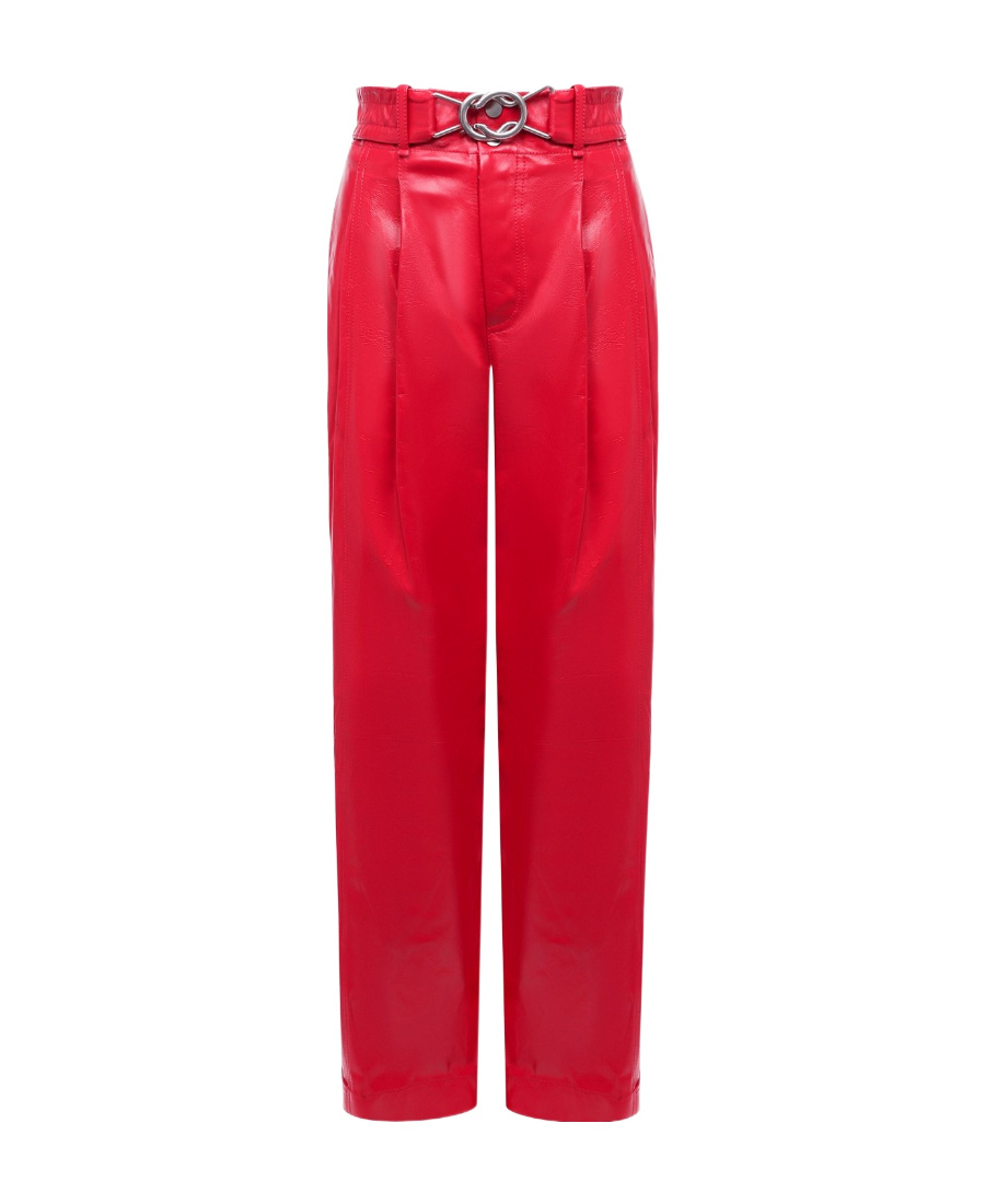 Bottega Veneta Logo Wide-legged Casual Pants In Red