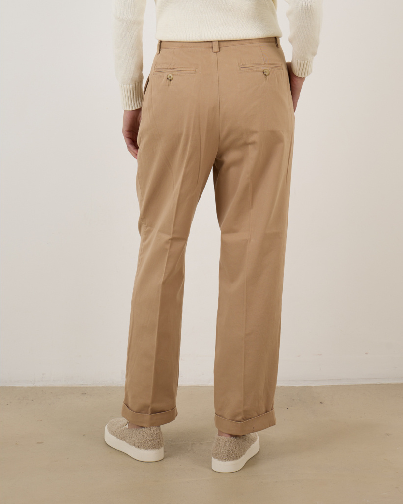 Polo Ralph Lauren Tailored Trousers With Pleated Front In Neutral
