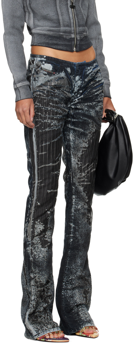 Diesel D-shark Bootcut Jeans In Black