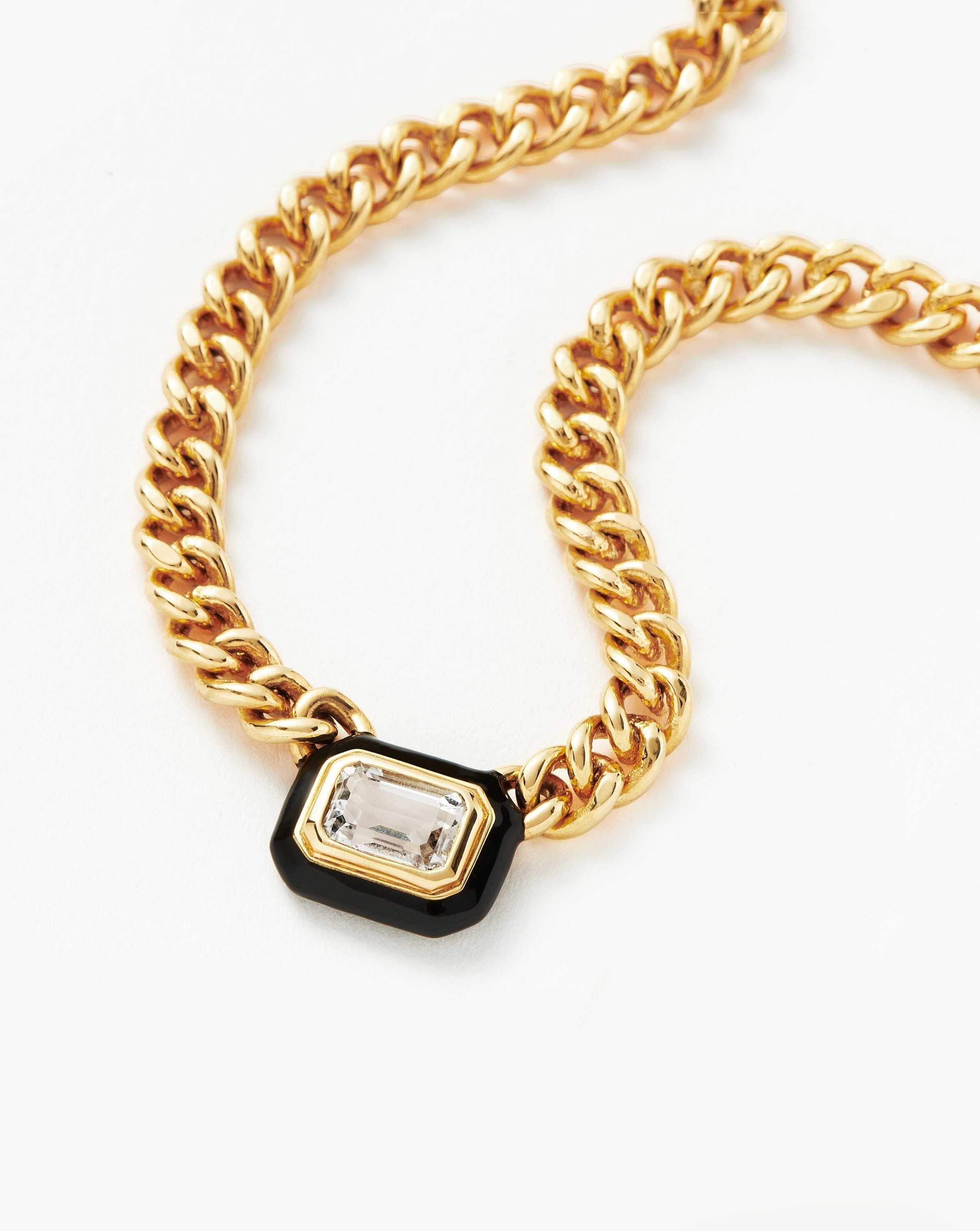 Missoma Enamel And Gemstone Suspension Pendant Chain Necklace In Multicolor