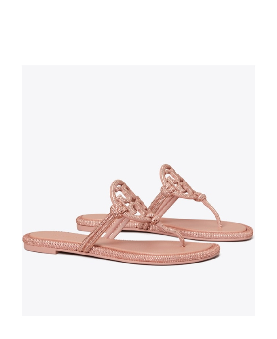TORY BURCH MILLER CRYSTAL-EMBELLISHED FLIP FLOPS