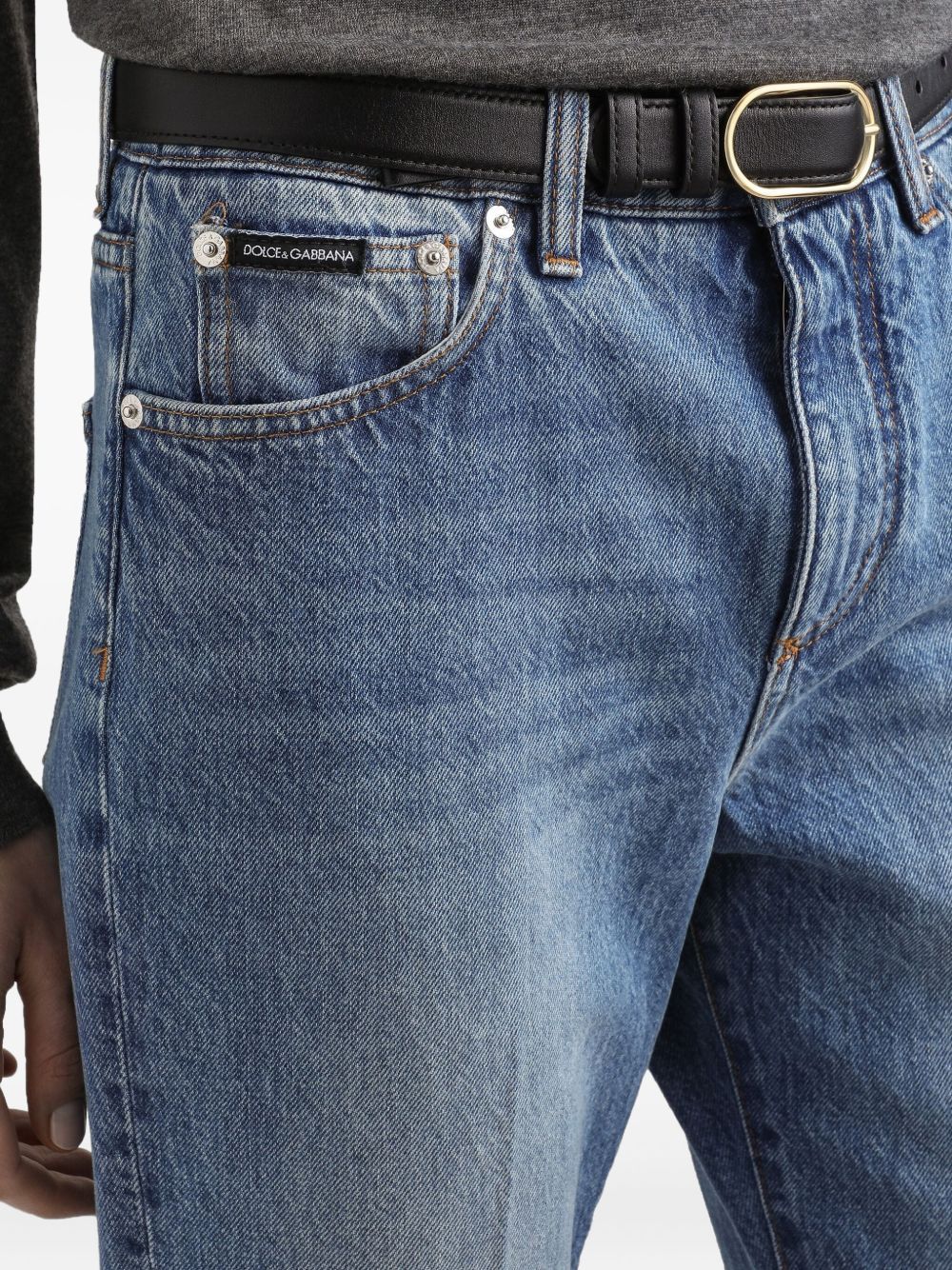 Dolce & Gabbana Blue Cotton Jeans In Blue