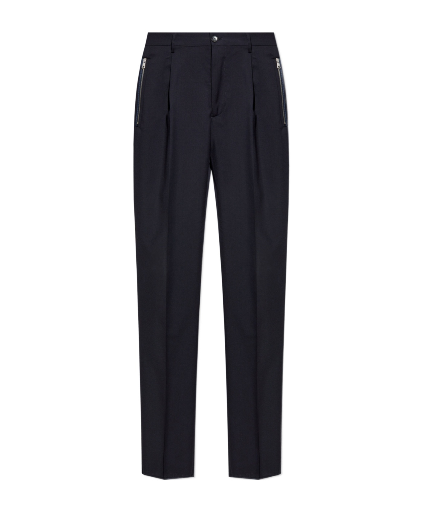 Etro Wool Blend Single Pleat Pants In Black