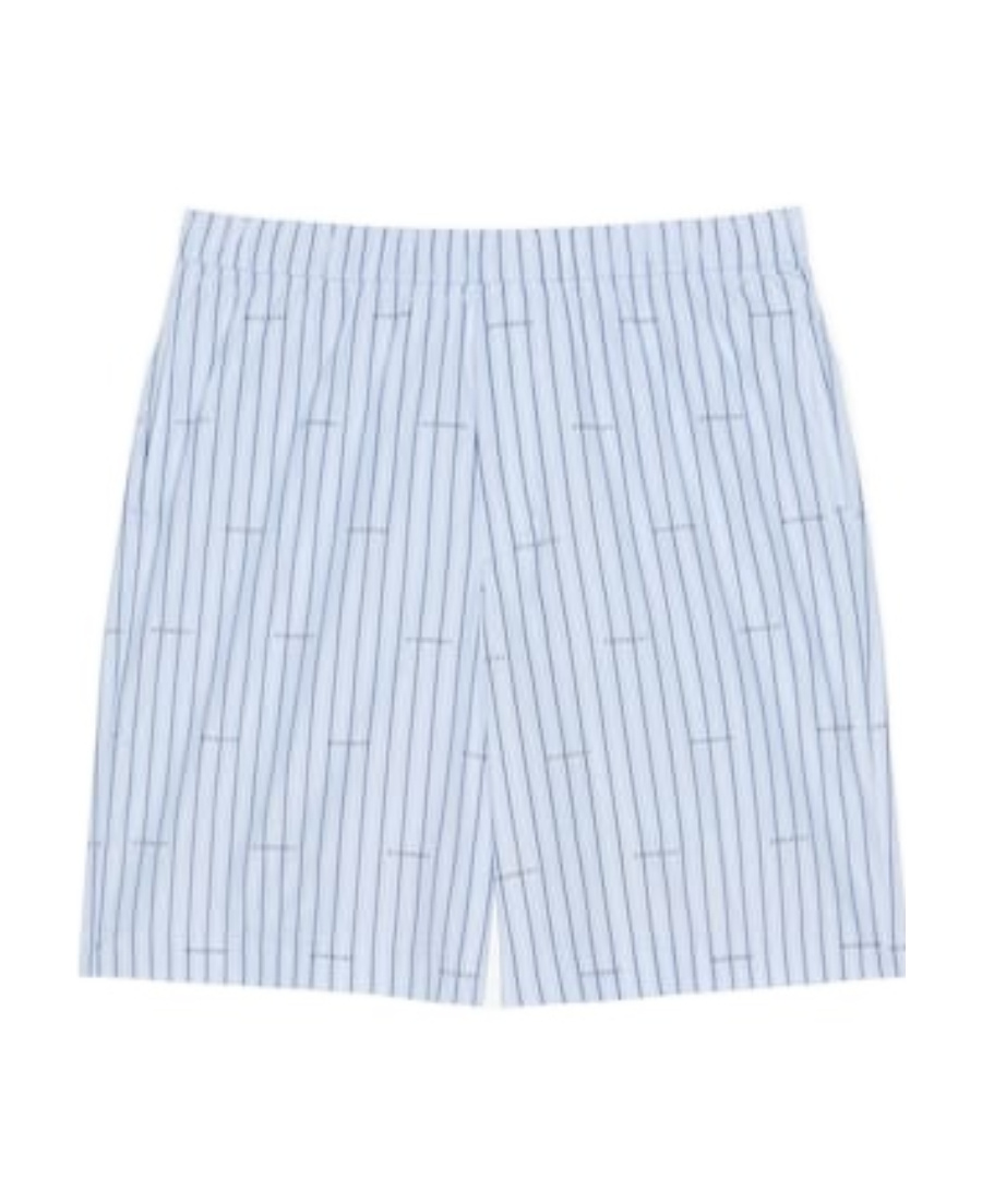 Givenchy Logo-print Striped Cotton Shorts In Blue