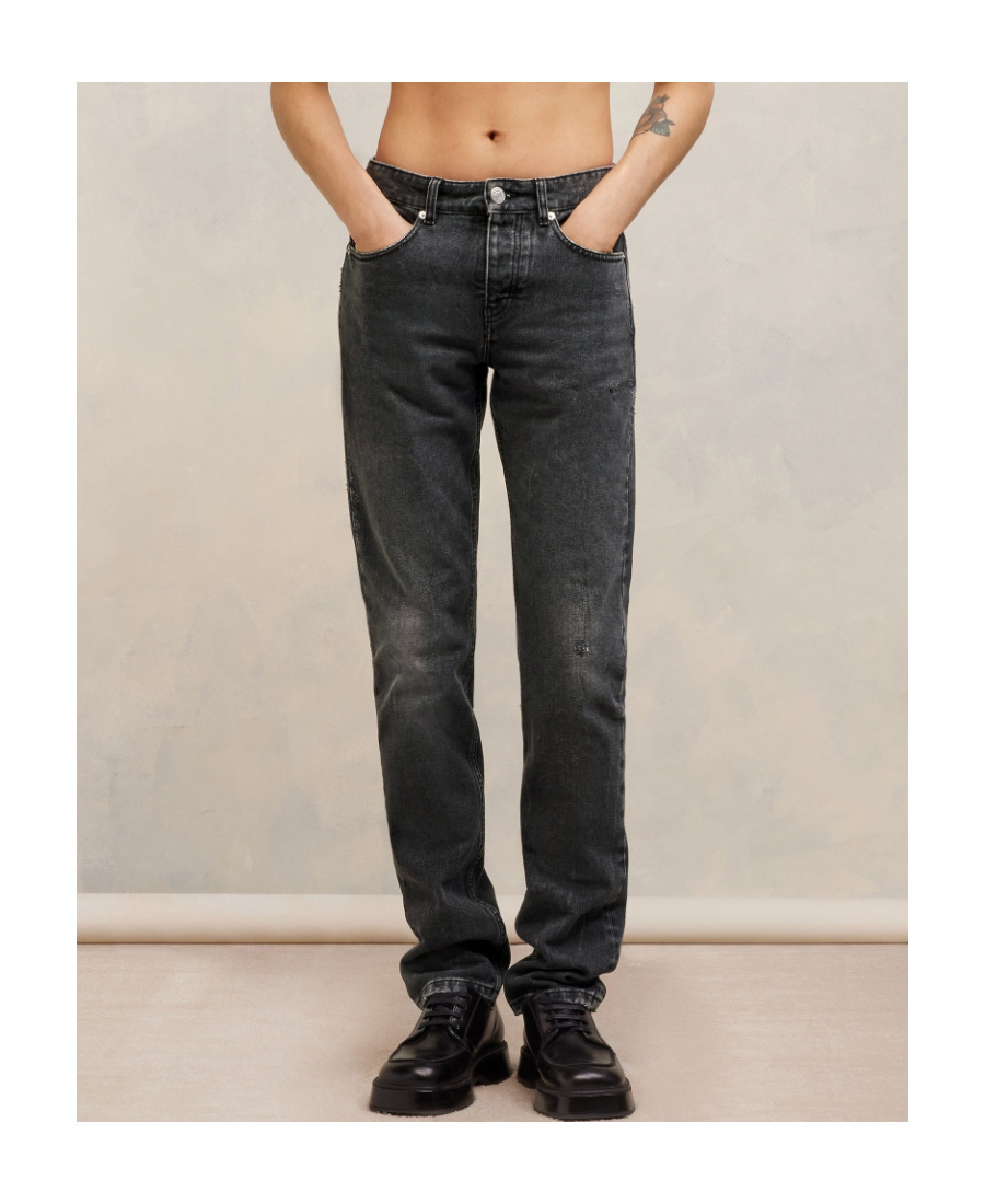 Shop Ami Alexandre Mattiussi Ami Paris Logo-patch Straight Leg Jeans In Black