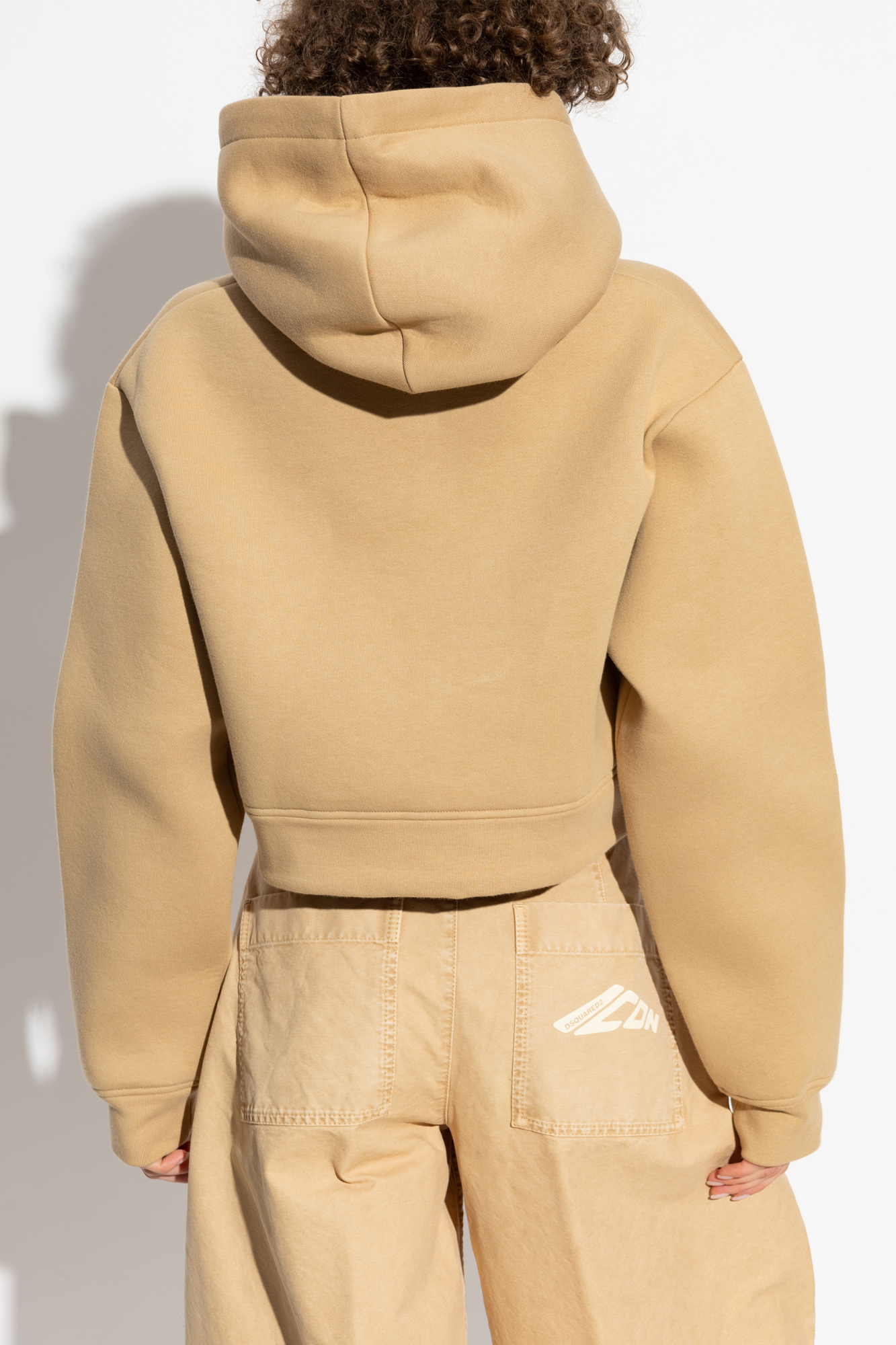 Dsquared2 Drop-shoulder Cotton Hoodie In Nude