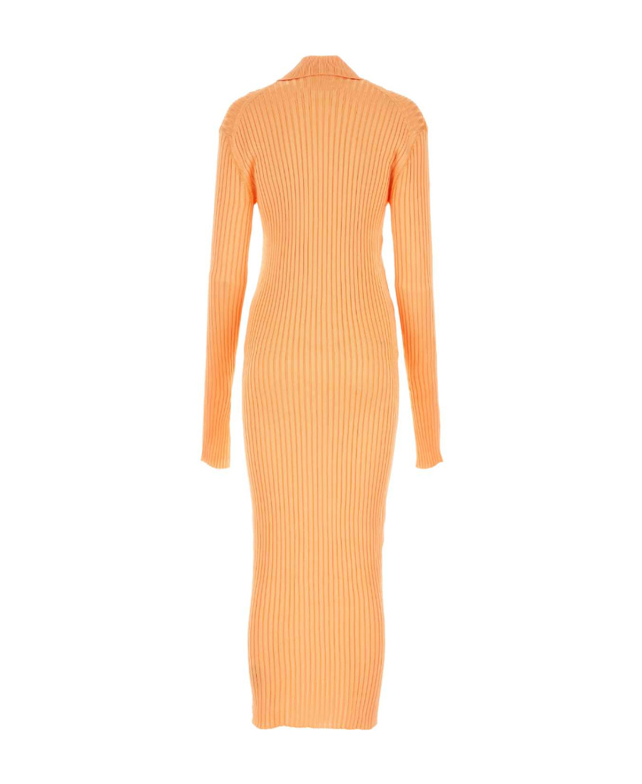 Jil Sander Abito Chemisier In Viscosa Arancione Pastello Donna In Orange
