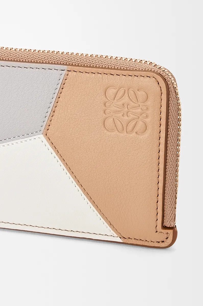 Loewe Leather Puzzle Coin Card Holder In Neutral