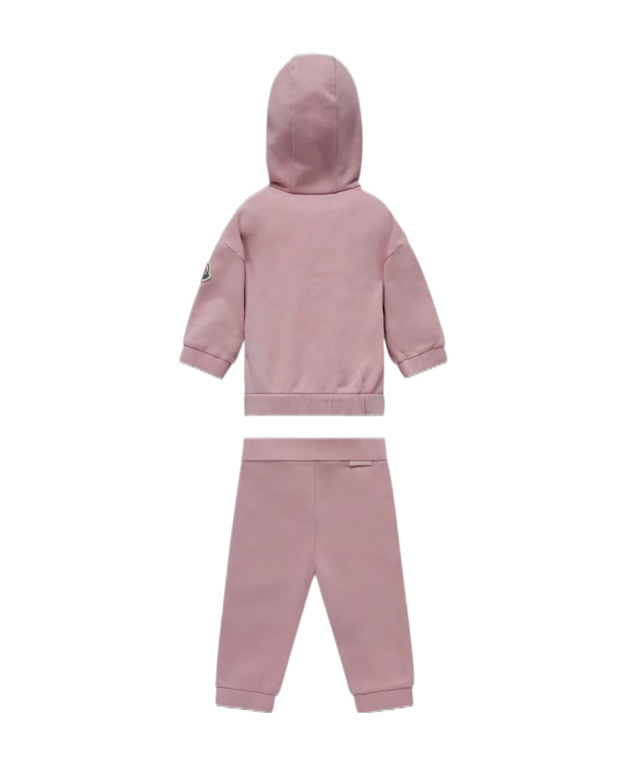 Moncler Logo-patch Stretch-cotton Tracksuit In Pink