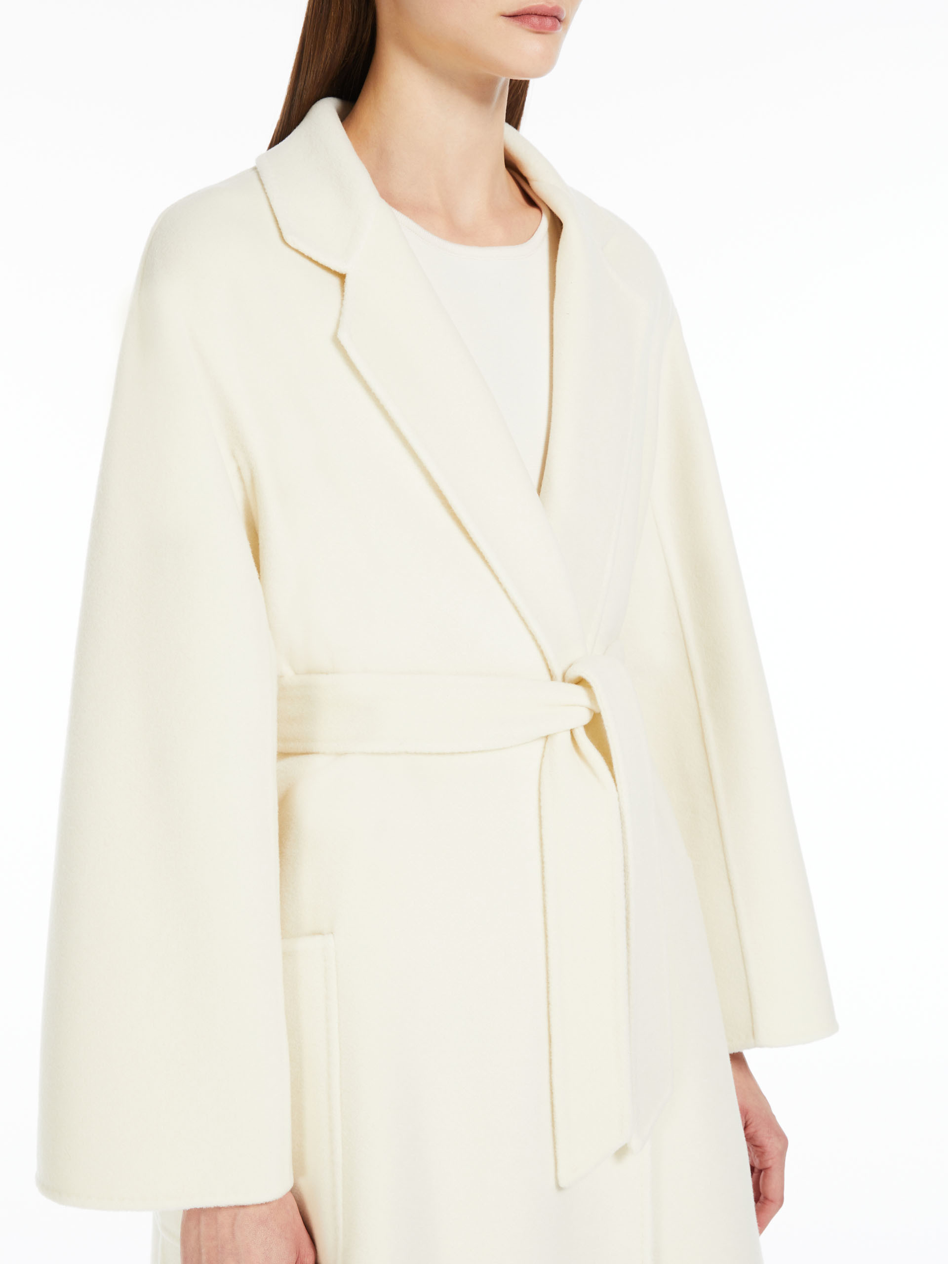 Max Mara White Alpaca Fragore Orsetto Biver Coat In White