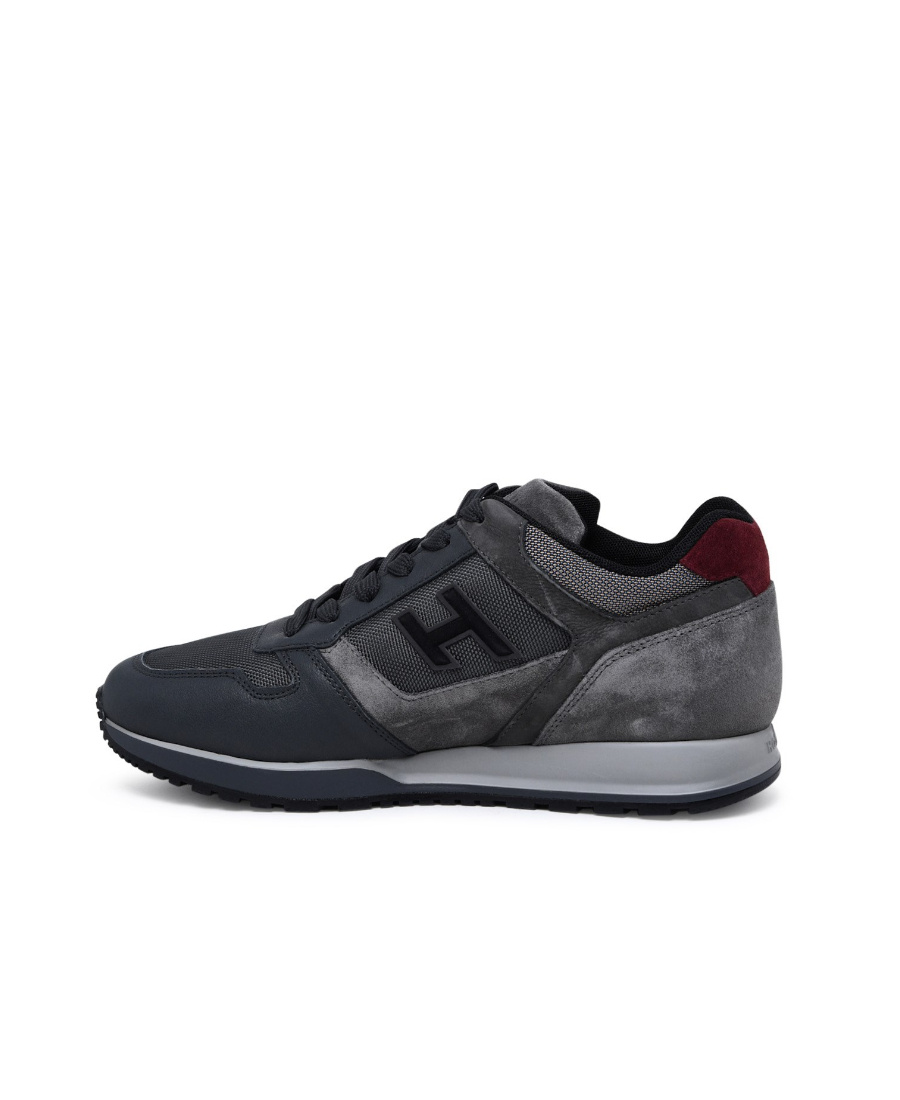 Hogan Sneaker H321 In Pelle Liscia E Suede In Black