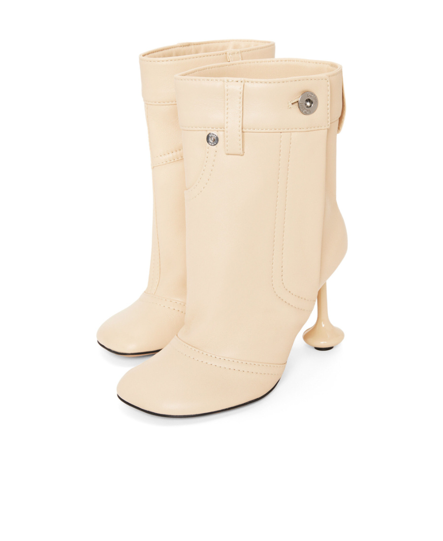 Loewe Leather Toy Ankle Boots 90 In Nude