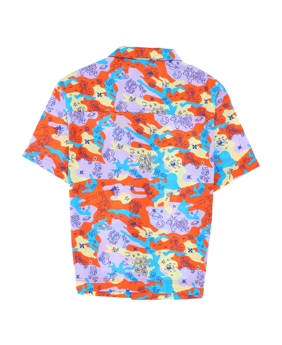 Off-white Camouflage-print Short-sleeved Shirt In Multicolor