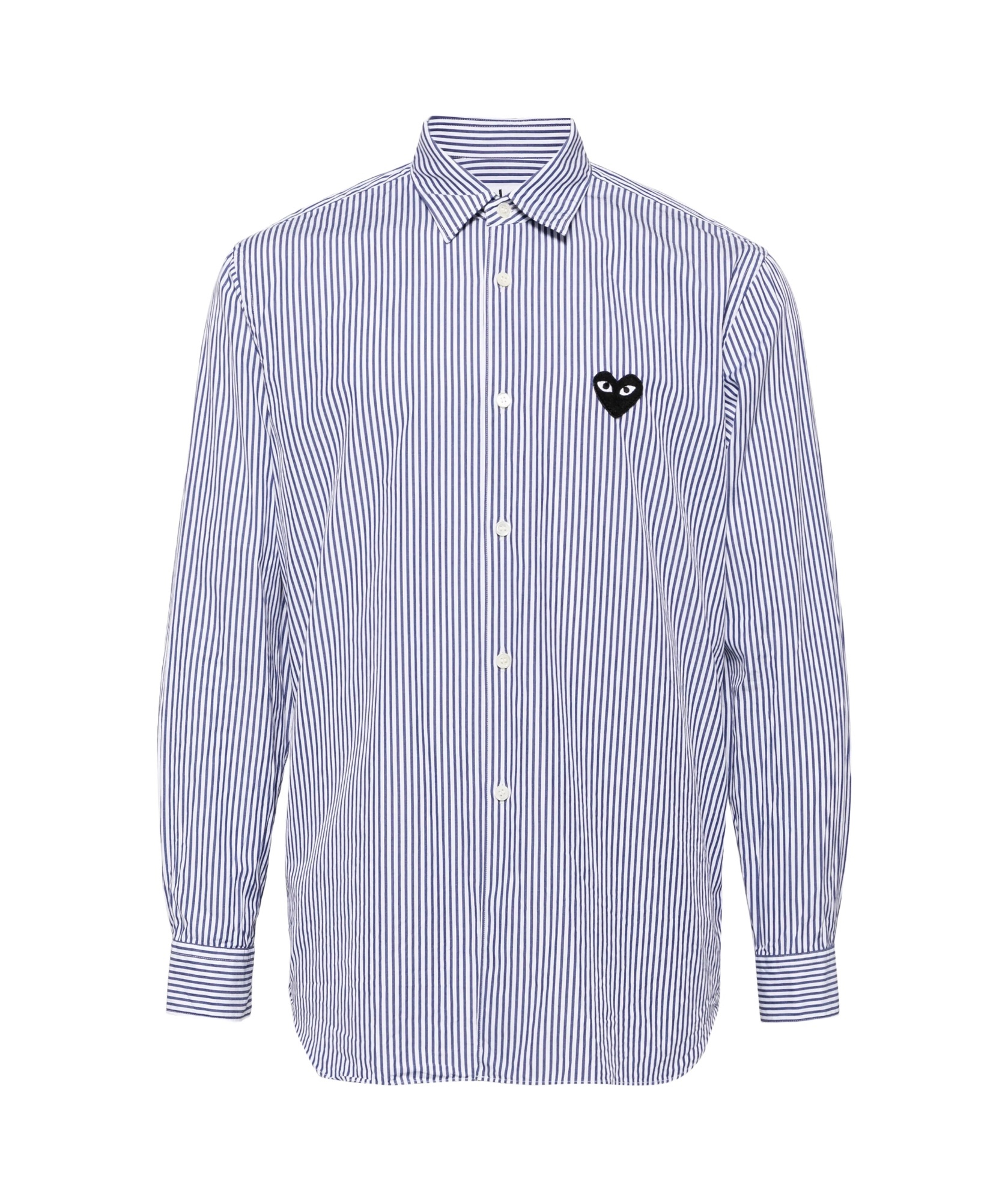 Comme Des Garçons Play Comme Des Garcons Play Mens Blue Striped Black Heart Shirt In Purple
