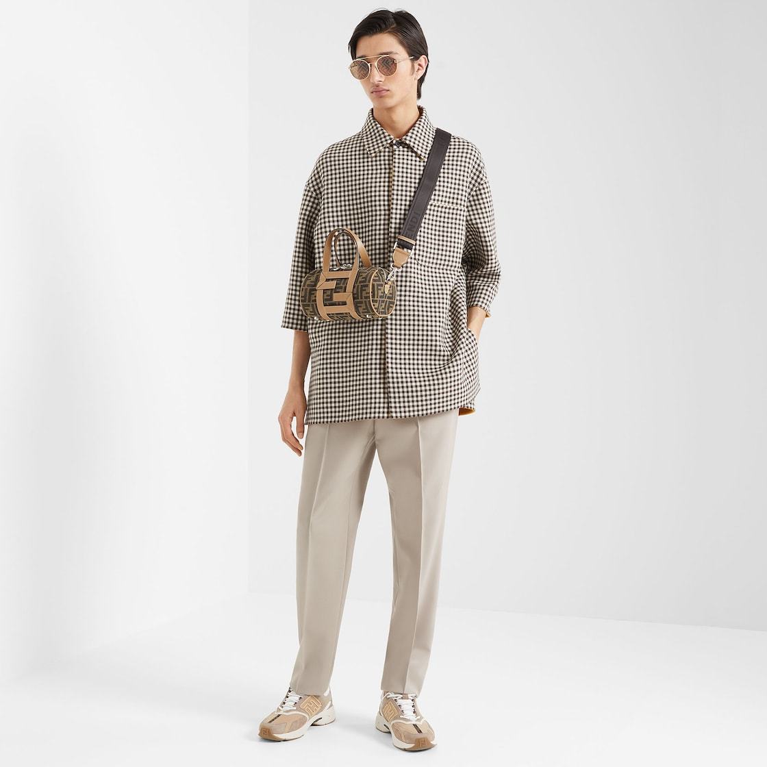 Fendi Pleated Tailored Trousers In Gray
