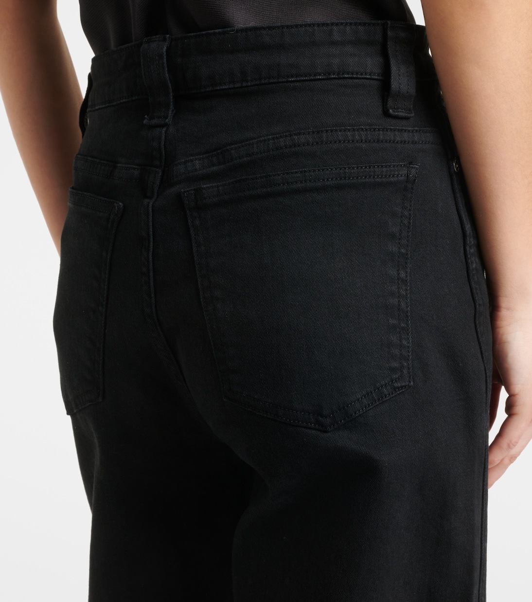 Khaite Dane High-rise Wide-leg Jeans In Black