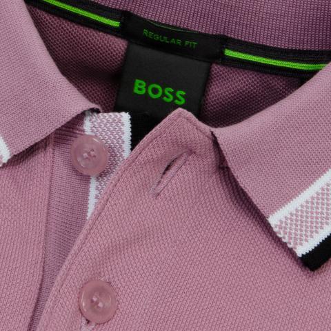 Hugo Boss Paddy Contrast Mens Polo In Purple