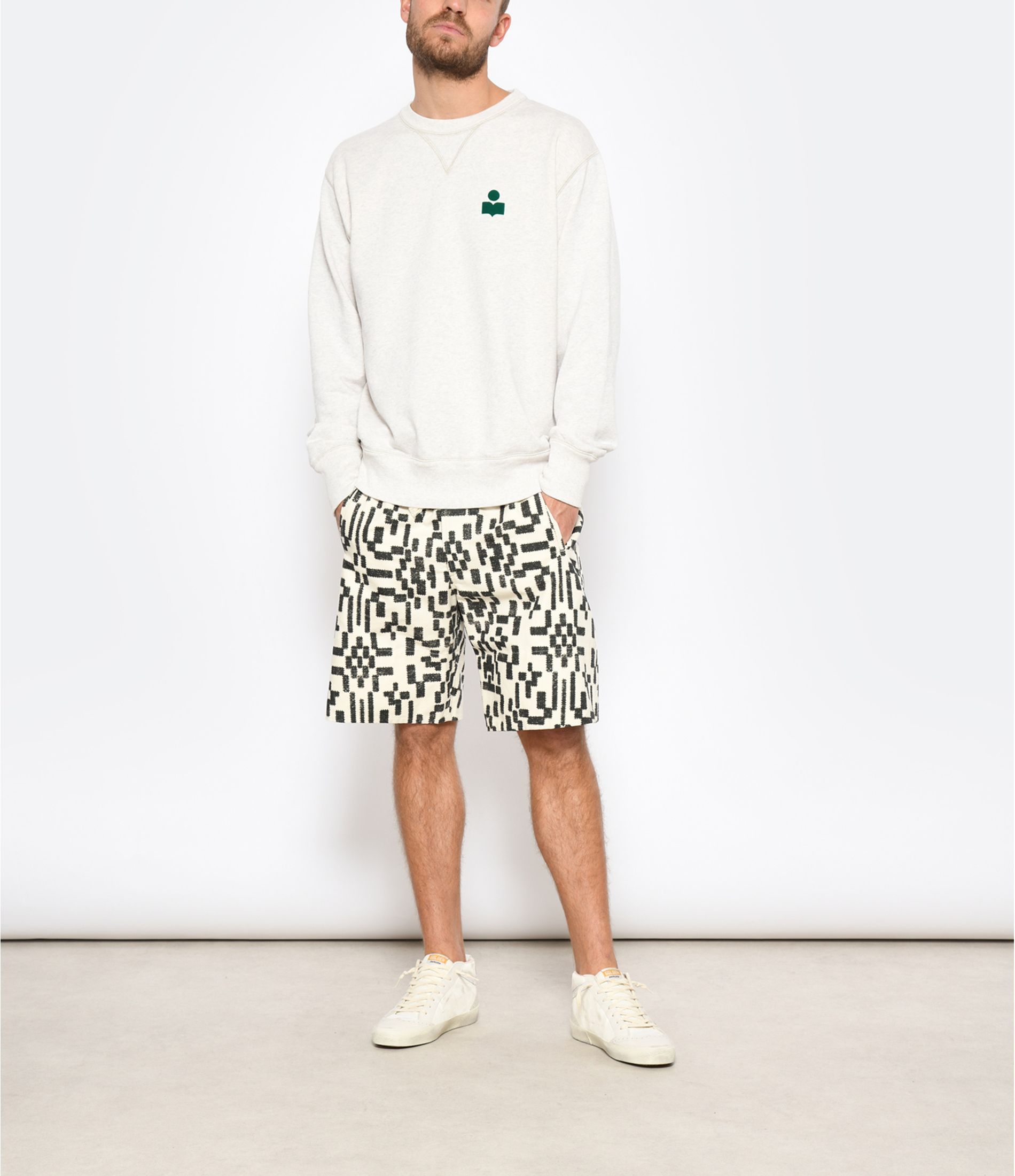 Isabel Marant Long-sleeved Crewneck Sweatshirt In White