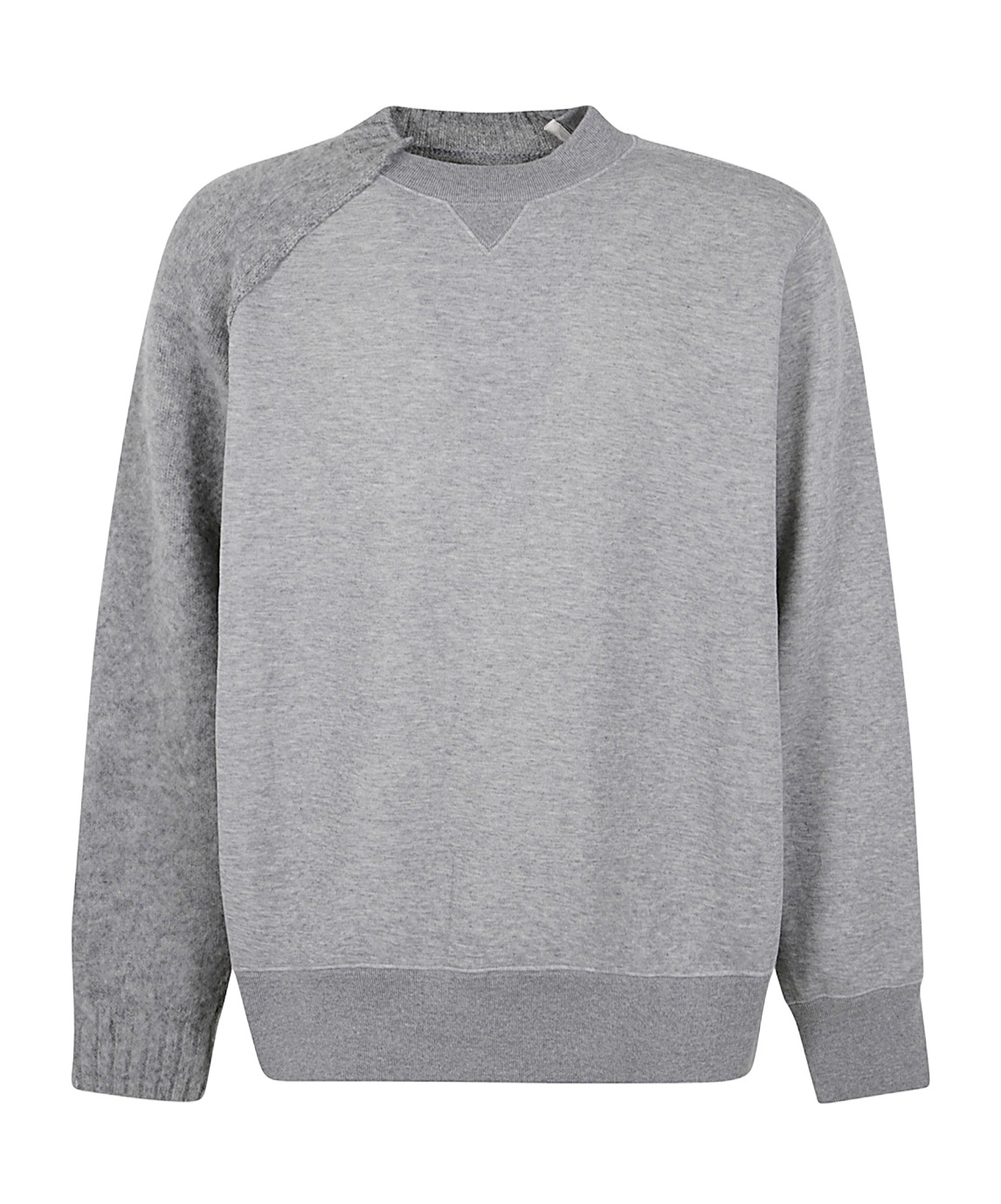 Sacai Round Neck Sweater In Gray