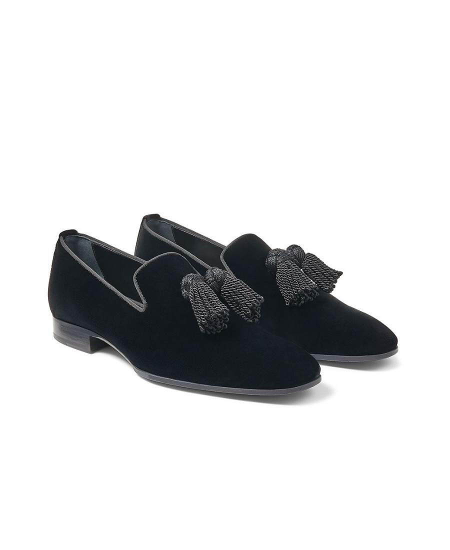 Jimmy Choo Tasseled Foxley Loafers In Black