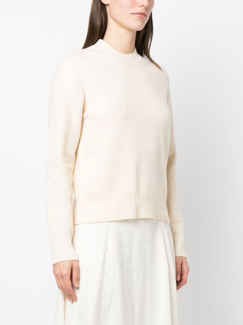 Jil Sander Wool Crew Neck Jumper In White