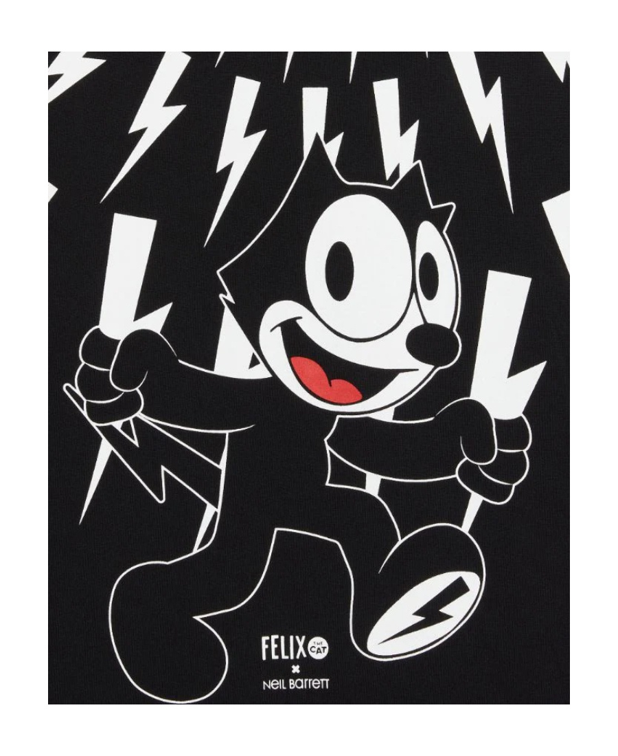 Neil Barrett X Felix The Cat Thunder Bolt T-shirt In Black