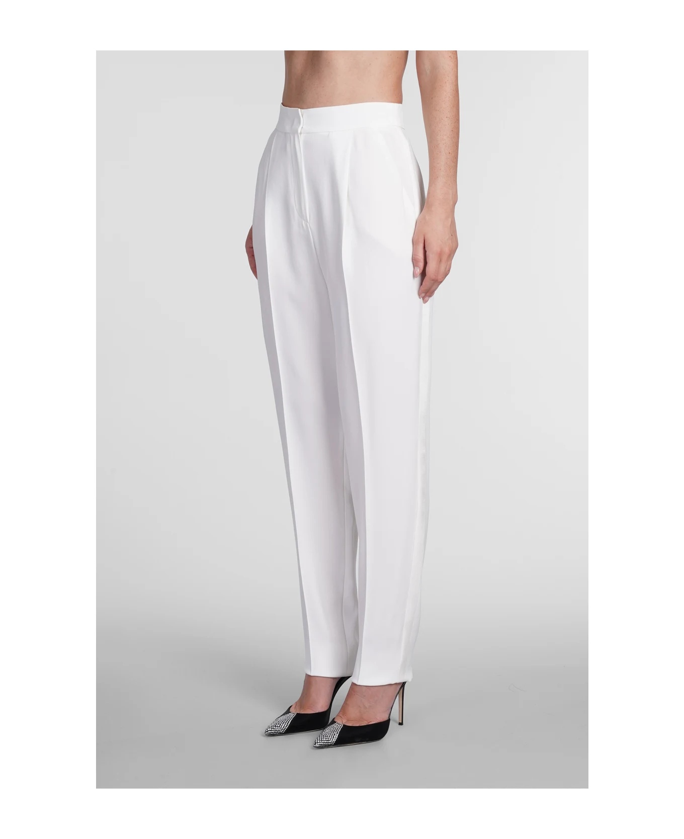 Shop Emporio Armani Darted Straight-leg Trousers In White
