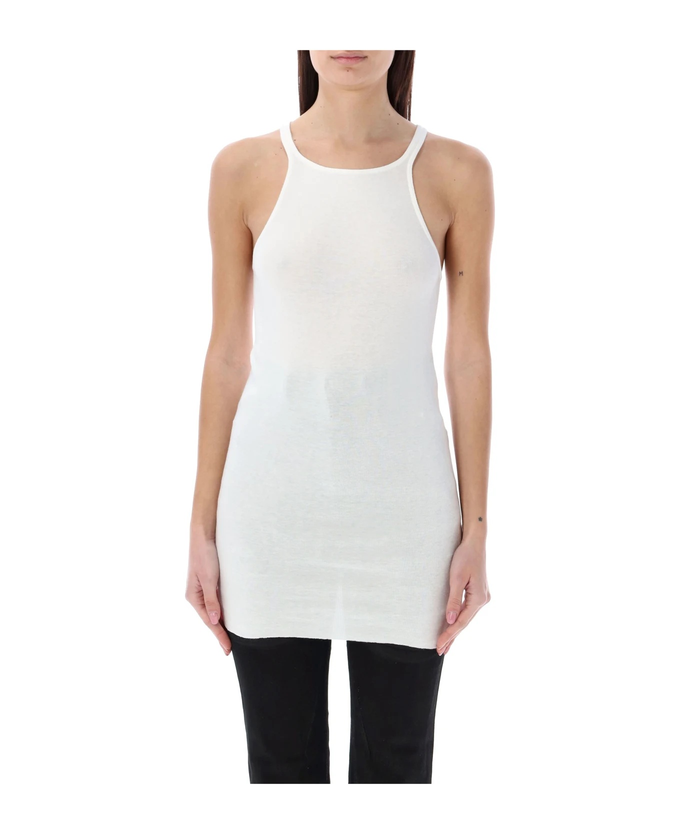 Rick Owens Drkshdw Womens Milk Racer Shoulder-straps Cotton-jersey Top In White