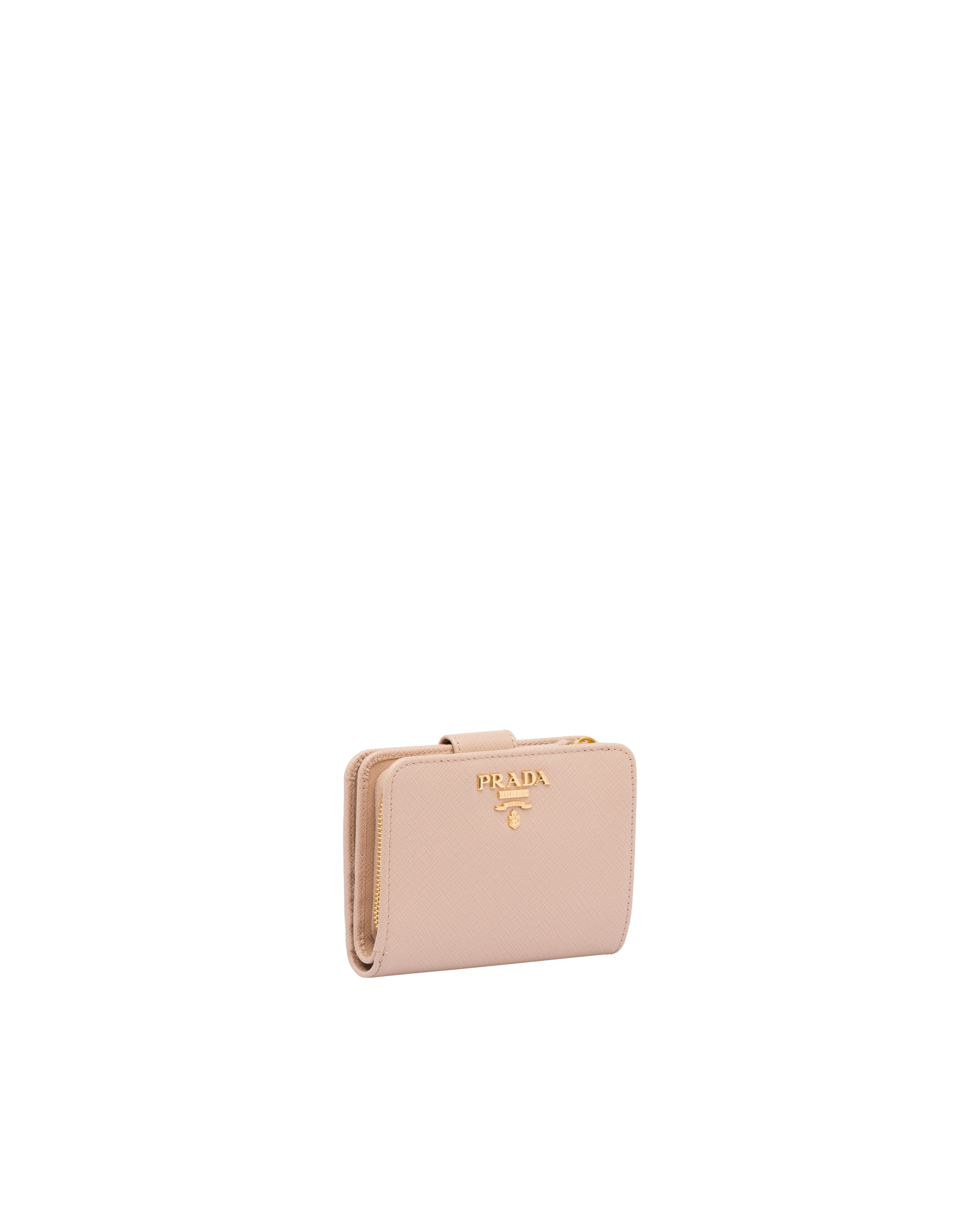 Prada Saffiano Leather Card Holder In Nude