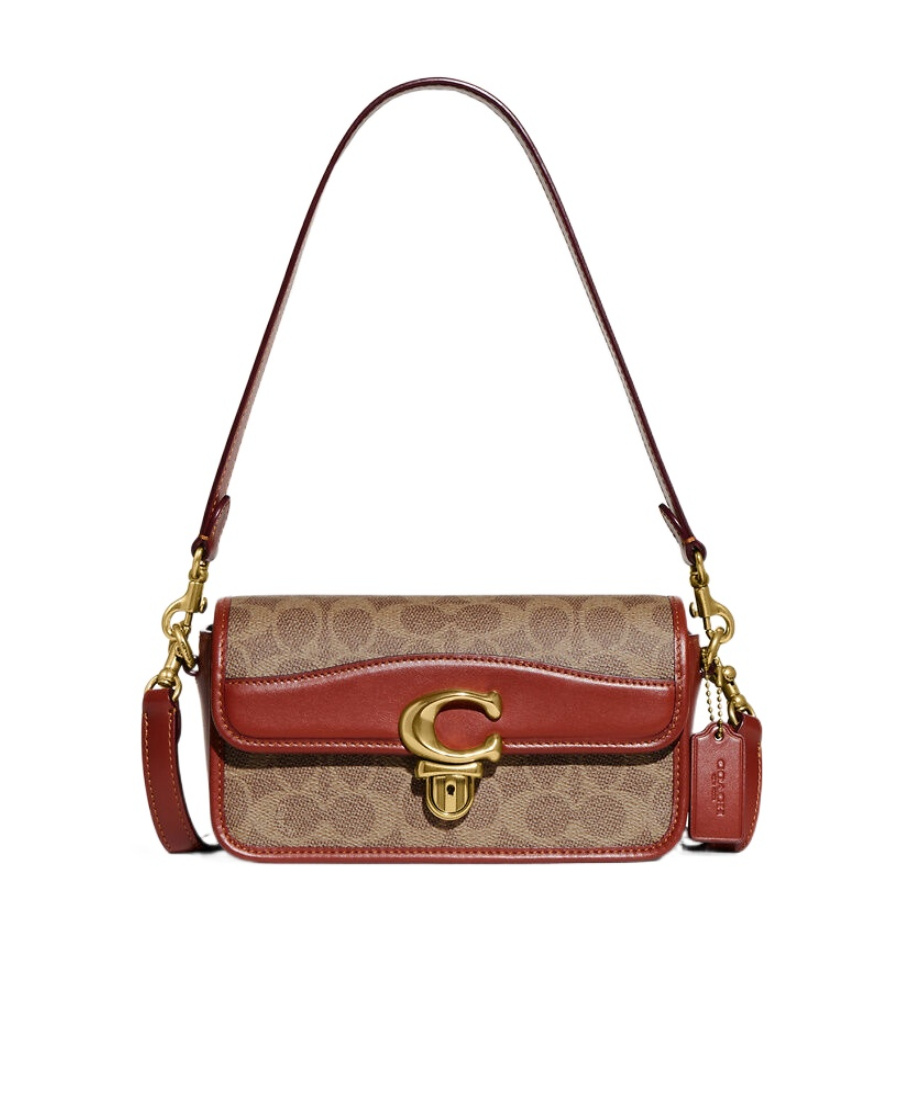 Coach Tabby Monogram Pattern Shoulder Bag In Brown