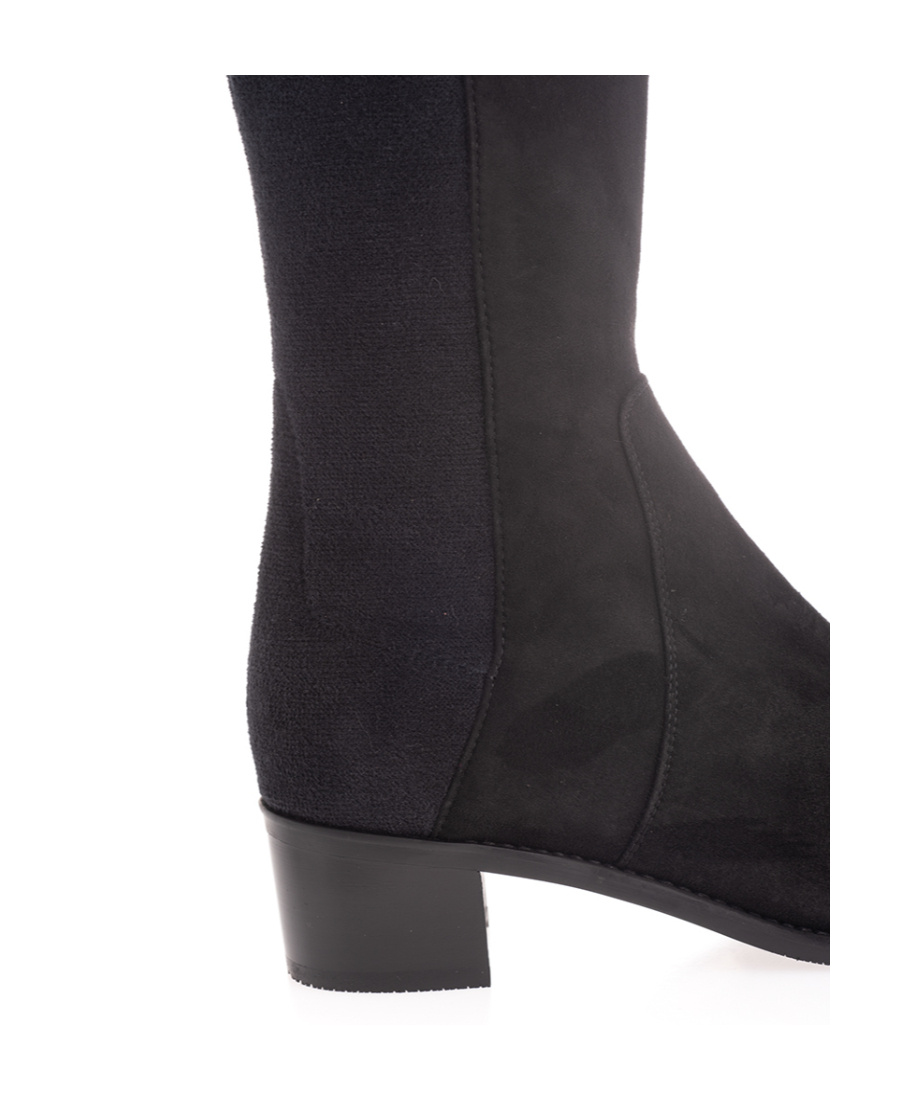 Stuart Weitzman Long Round-headed Boots In Black